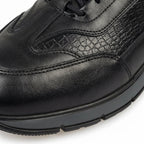 Adidasi barbati din piele naturală, M - 098, negru - Paul Style