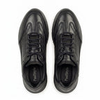 Adidasi barbati din piele naturală, M - 098, negru - Paul Style