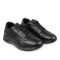 Adidasi barbati din piele naturală, M - 098, negru - Paul Style
