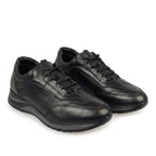 Adidasi barbati din piele naturală, M - 098, negru - Paul Style