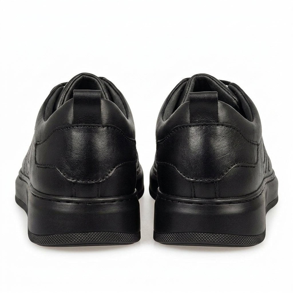 Adidasi barbati din piele naturală, M - 100, negru - Paul Style
