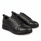 Adidasi barbati din piele naturală, M - 100, negru - Paul Style