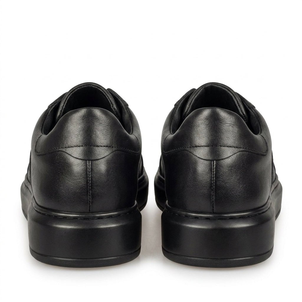 Adidasi barbati din piele naturală, M - 102, negru - Paul Style