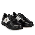 Adidasi barbati din piele naturală, M - 102, negru - alb TNG - Paul Style