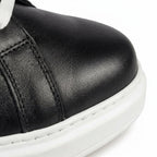 Adidasi barbati din piele naturală, M - 102, negru - Talba - Paul Style
