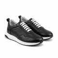 Adidasi barbati din piele naturală, M - 103, negru - PR - Paul Style
