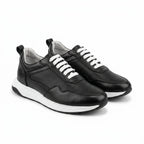 Adidasi barbati din piele naturală, M - 103, negru - PR - Paul Style