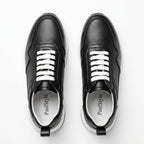Adidasi barbati din piele naturală, M - 103, negru - PR - Paul Style