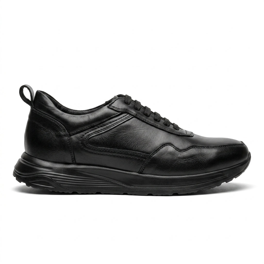 Adidasi barbati din piele naturală, M - 103, negru TNG - Paul Style