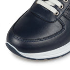 Adidasi barbati din piele naturală, M - 104, blue - t alba - Paul Style