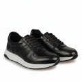 Adidasi barbati din piele naturală, M - 104, negru - ta - Paul Style