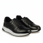 Adidasi barbati din piele naturală, M - 104, negru - ta - Paul Style