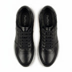 Adidasi barbati din piele naturală, M - 104, negru - ta - Paul Style
