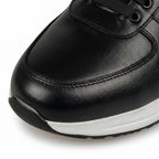 Adidasi barbati din piele naturală, M - 104, negru - ta - Paul Style