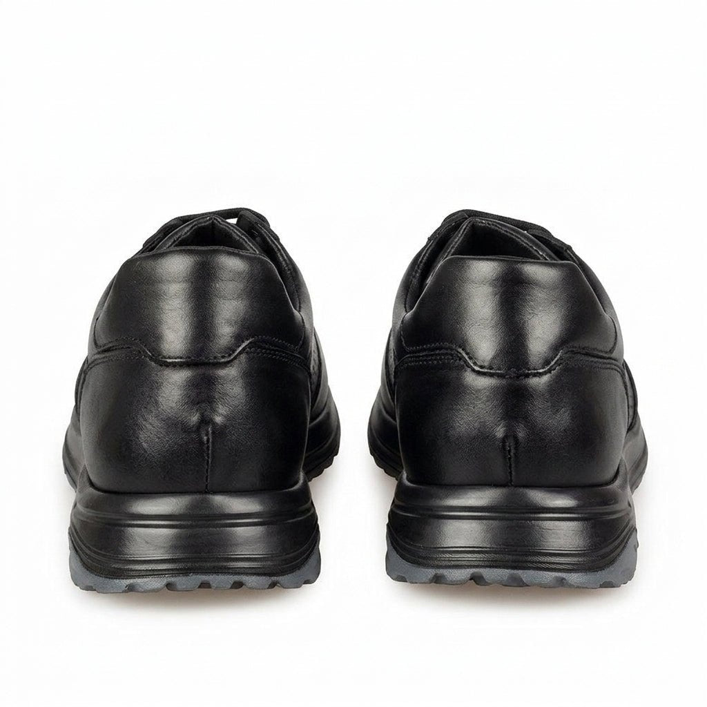 Adidasi barbati din piele naturală, M - 104, negru - tng - Paul Style