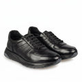 Adidasi barbati din piele naturală, M - 104, negru - tng - Paul Style