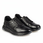 Adidasi barbati din piele naturală, M - 104, negru - tng - Paul Style
