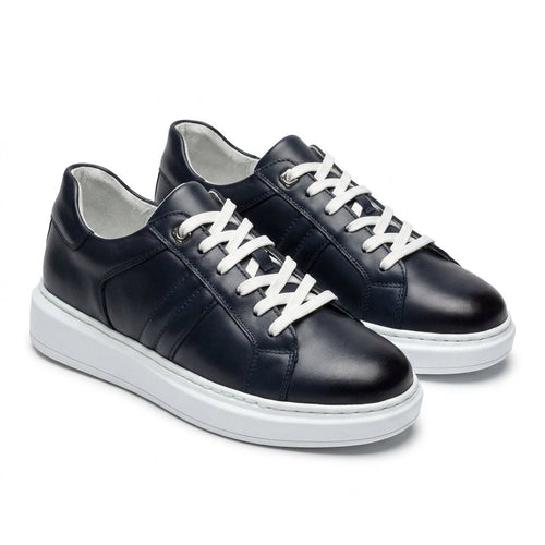 Adidasi barbati din piele naturală, M-105, blue - Paul Style