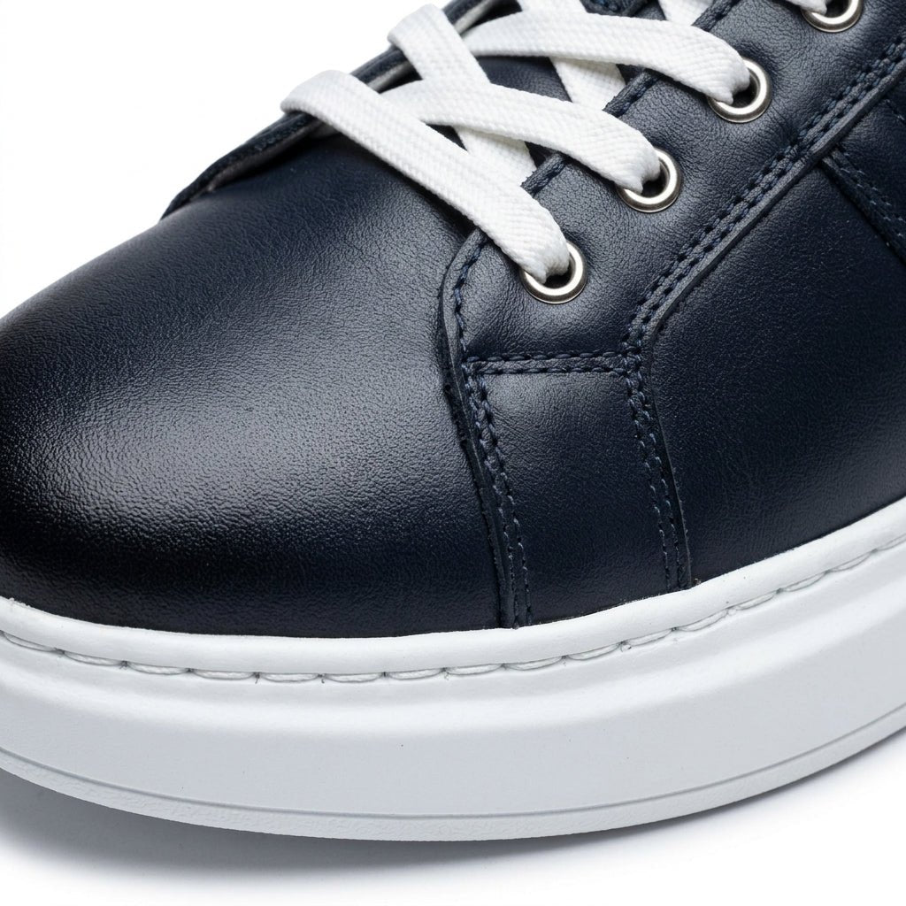 Adidasi barbati din piele naturală, M-105, blue - Paul Style
