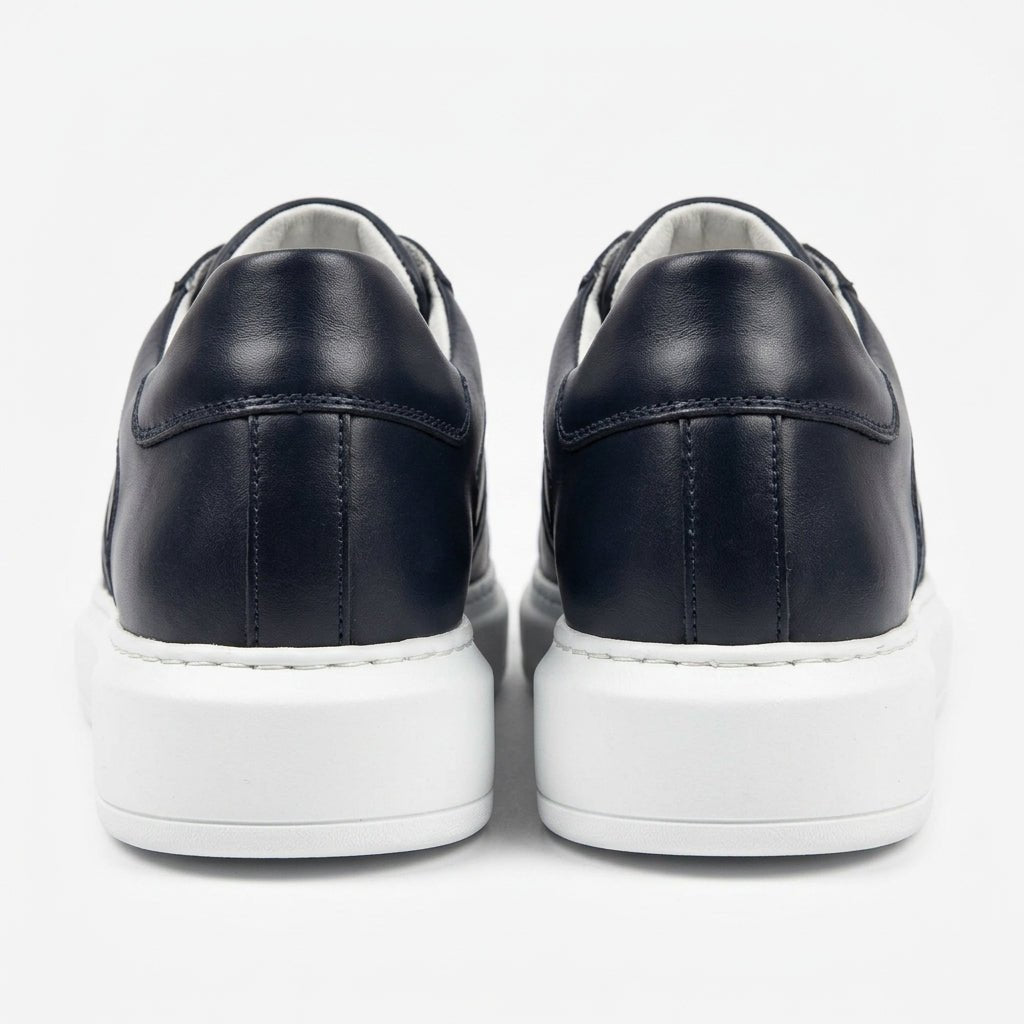 Adidasi barbati din piele naturală, M-105, blue - Paul Style