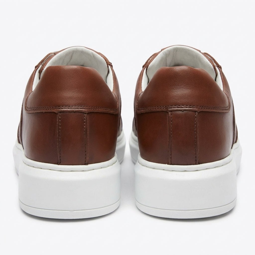 Adidasi barbati din piele naturală, M-105, maro - Paul Style