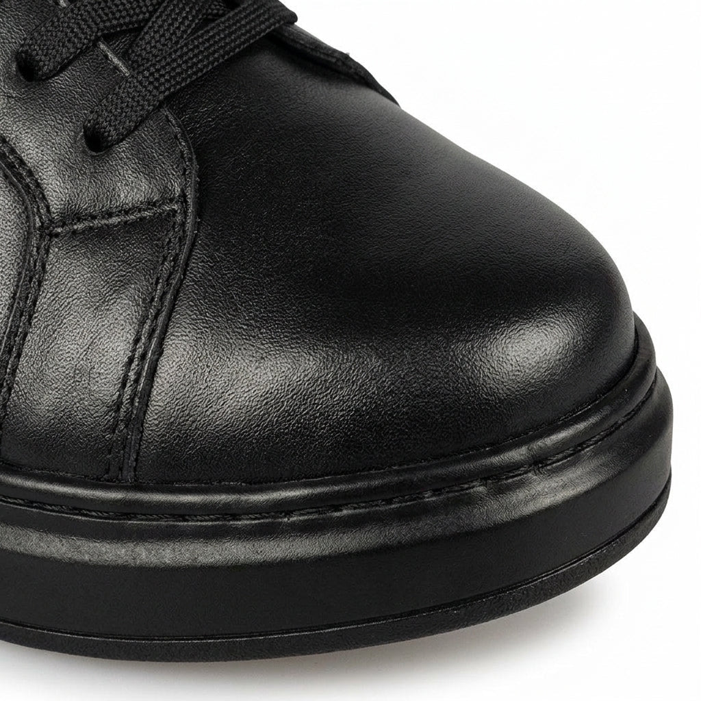 Adidasi barbati din piele naturală, M - 105, negru - Paul Style