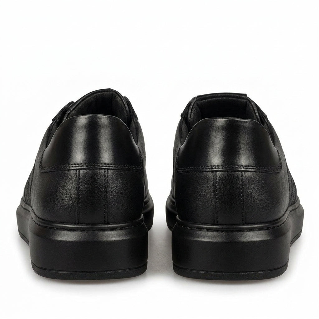 Adidasi barbati din piele naturală, M - 105, negru - Paul Style