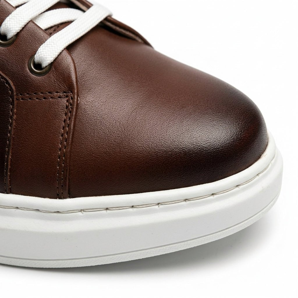 Adidasi barbati din piele naturală, M-106, maro - Paul Style