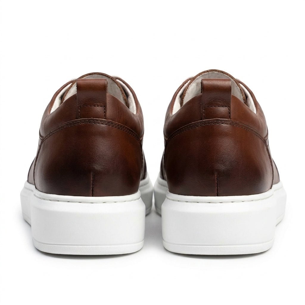 Adidasi barbati din piele naturală, M-106, maro - Paul Style