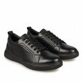 Adidasi barbati din piele naturală, M - 106, negru - PR - Paul Style