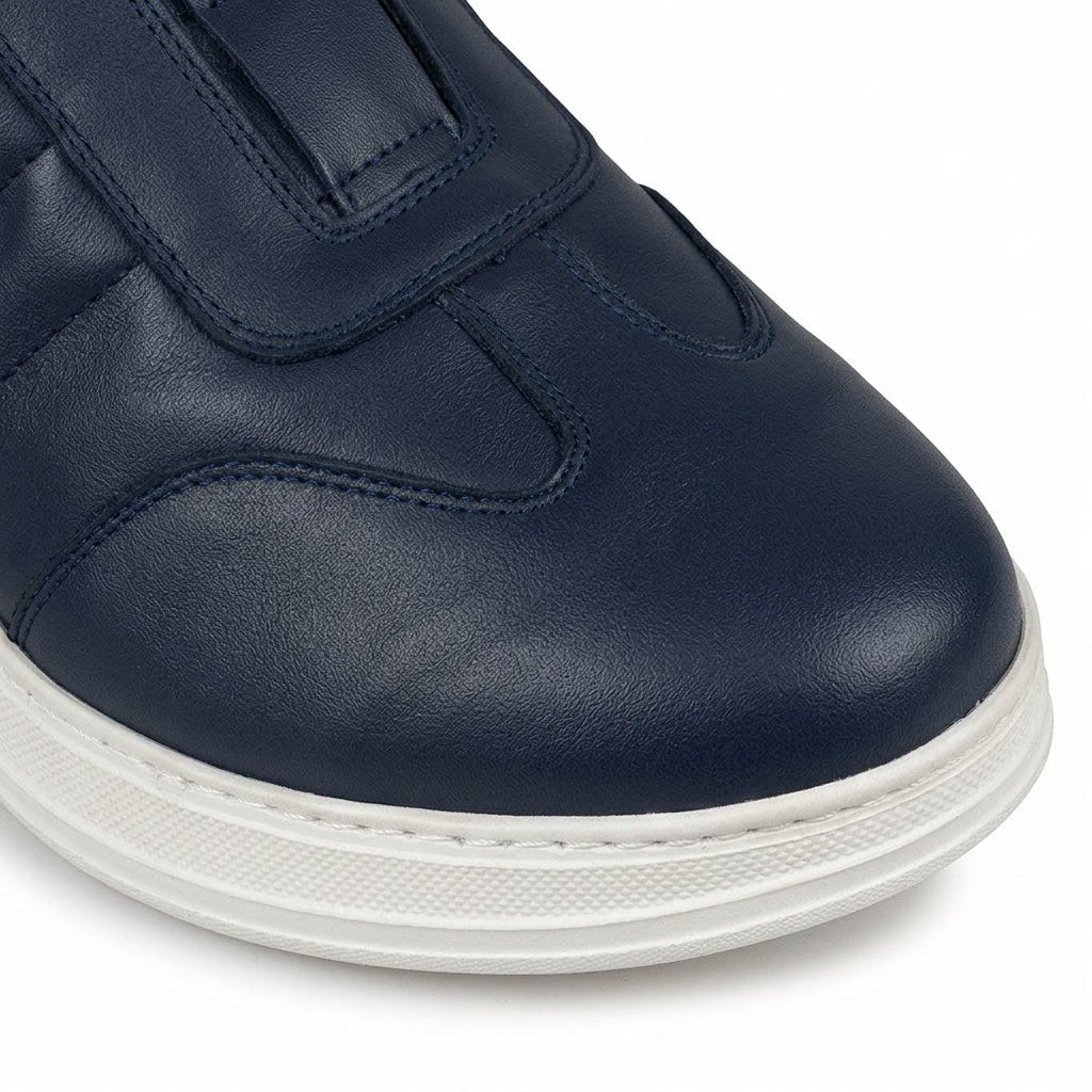 Adidasi barbati din piele naturală, M - 107, bleumarin - Paul Style