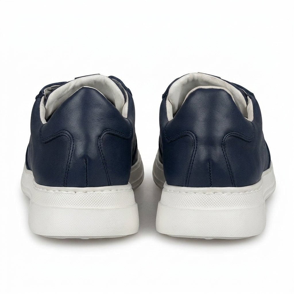 Adidasi barbati din piele naturală, M - 107, bleumarin - Paul Style