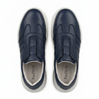 Adidasi barbati din piele naturală, M - 107, bleumarin - Paul Style