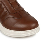 Adidasi barbati din piele naturală, M - 107, maro - Paul Style