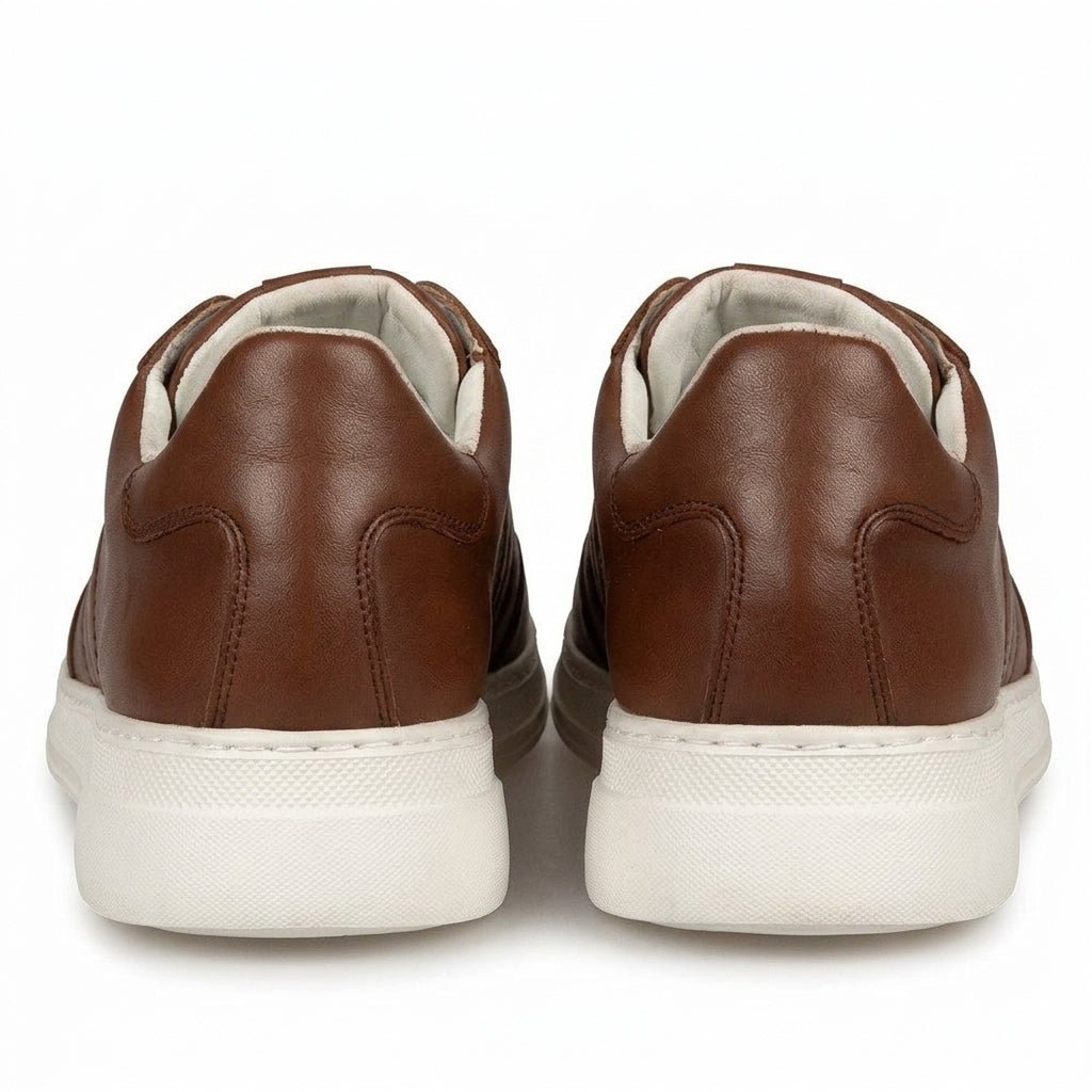 Adidasi barbati din piele naturală, M - 107, maro - Paul Style