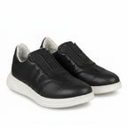 Adidasi barbati din piele naturală, M - 107, negru - Paul Style