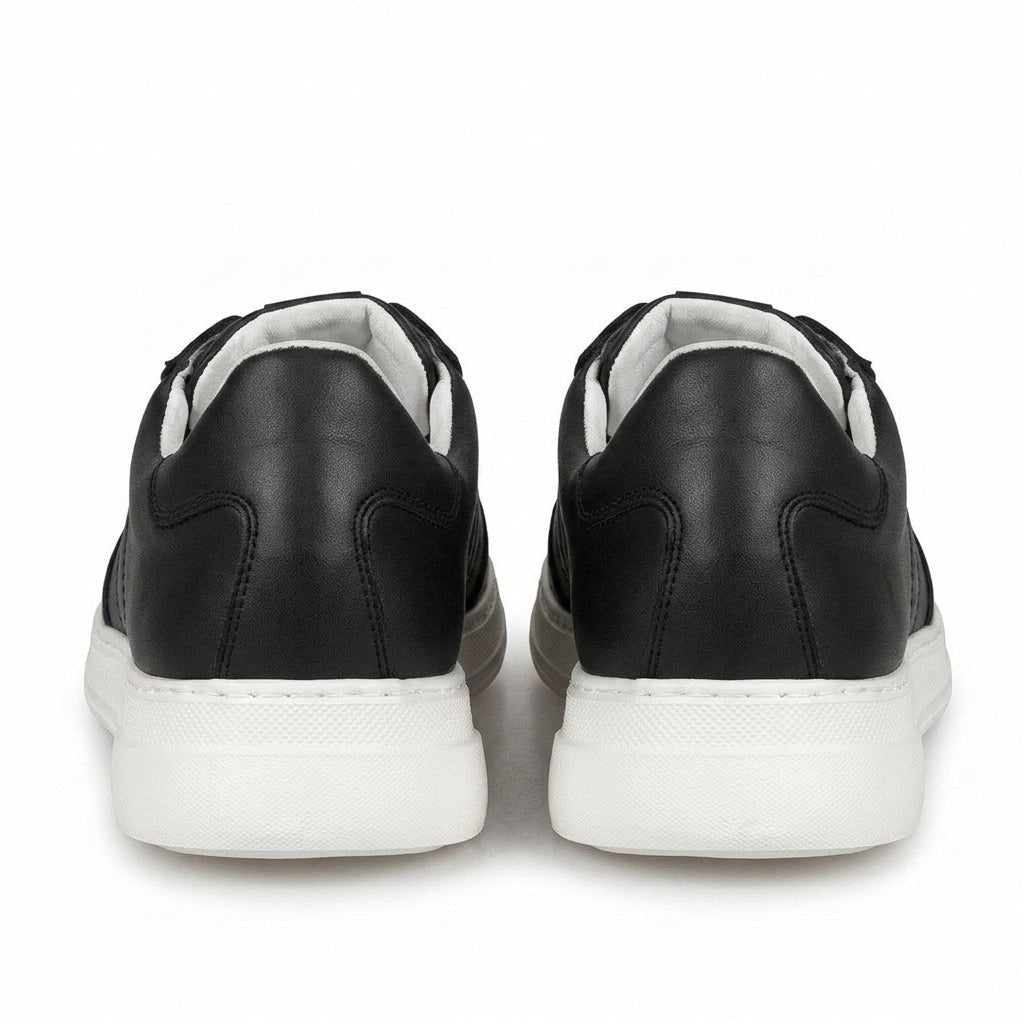Adidasi barbati din piele naturală, M - 107, negru - Paul Style