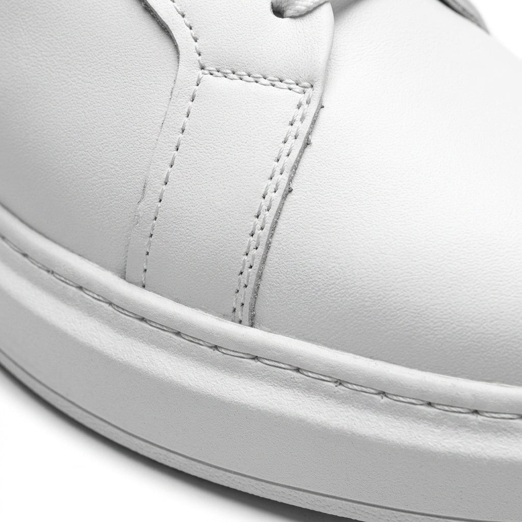 Adidasi barbati din piele naturală, M-112, alb - Paul Style