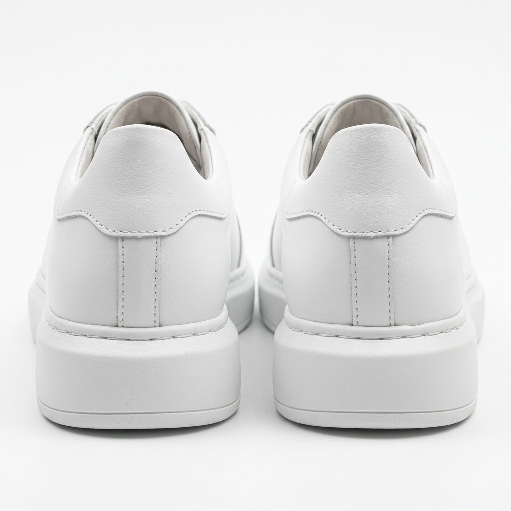 Adidasi barbati din piele naturală, M-112, alb - Paul Style