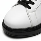 Adidasi barbati din piele naturală, M - 112, alb - Paul Style