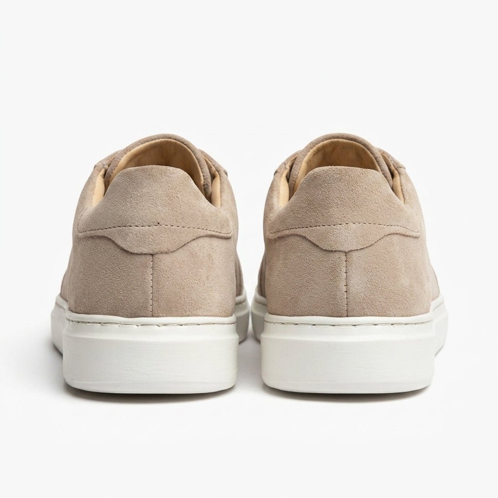 Adidasi barbati din piele naturală, M-112, bej-velur T - Paul Style
