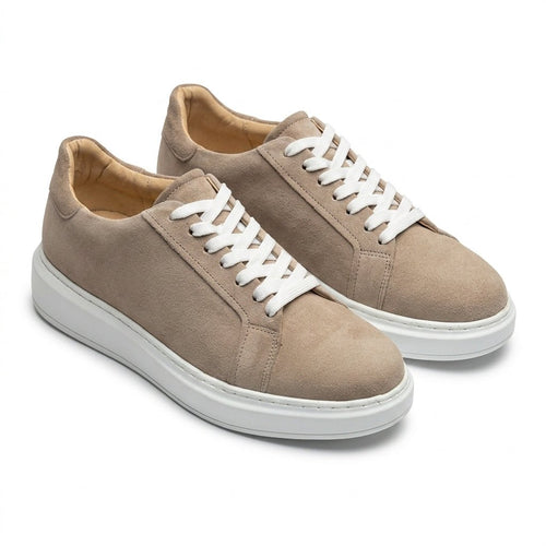 Adidasi barbati din piele naturală, M-112, bej-velur tMax - Paul Style