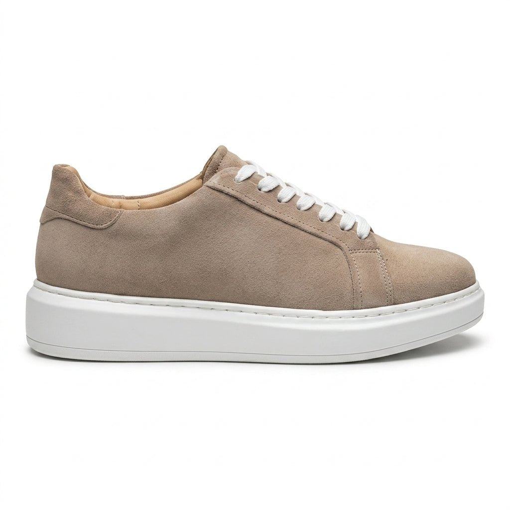 Adidasi barbati din piele naturală, M-112, bej-velur tMax - Paul Style
