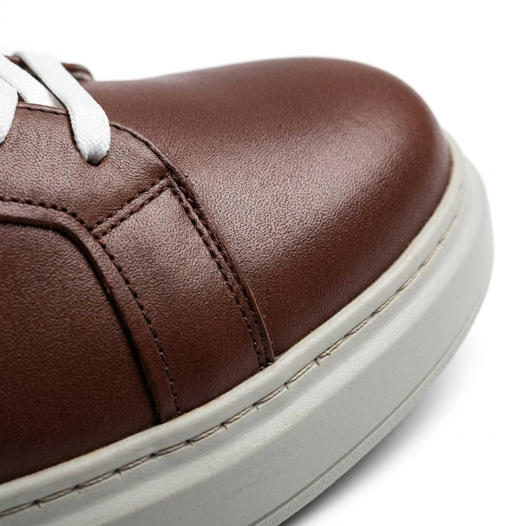 Adidasi barbati din piele naturală, M - 112, maro - t.a.m - Paul Style
