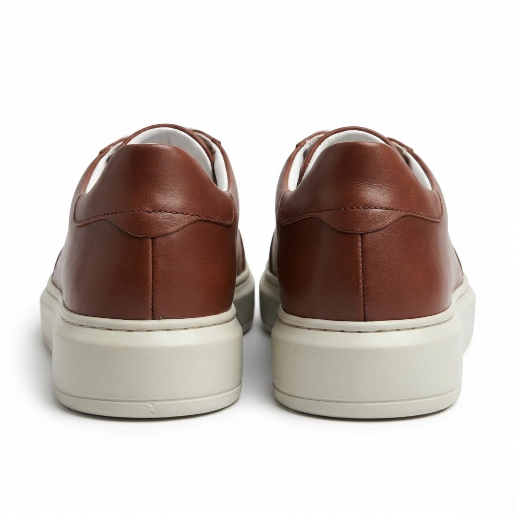 Adidasi barbati din piele naturală, M - 112, maro - t.a.m - Paul Style
