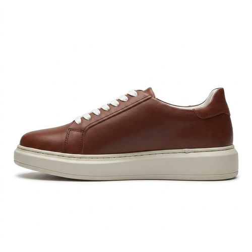 Adidasi barbati din piele naturală, M - 112, maro - t.a.m - Paul Style