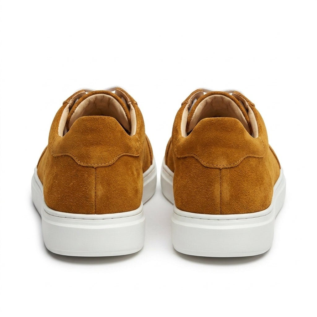 Adidasi barbati din piele naturală, M-112, mustar-caramelizat T - Paul Style
