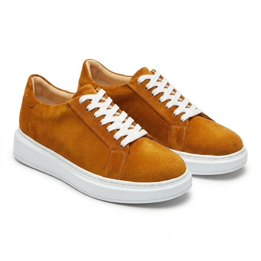 Adidasi barbati din piele naturală, M-112, mustar-caramelizat Tp.Max - Paul Style