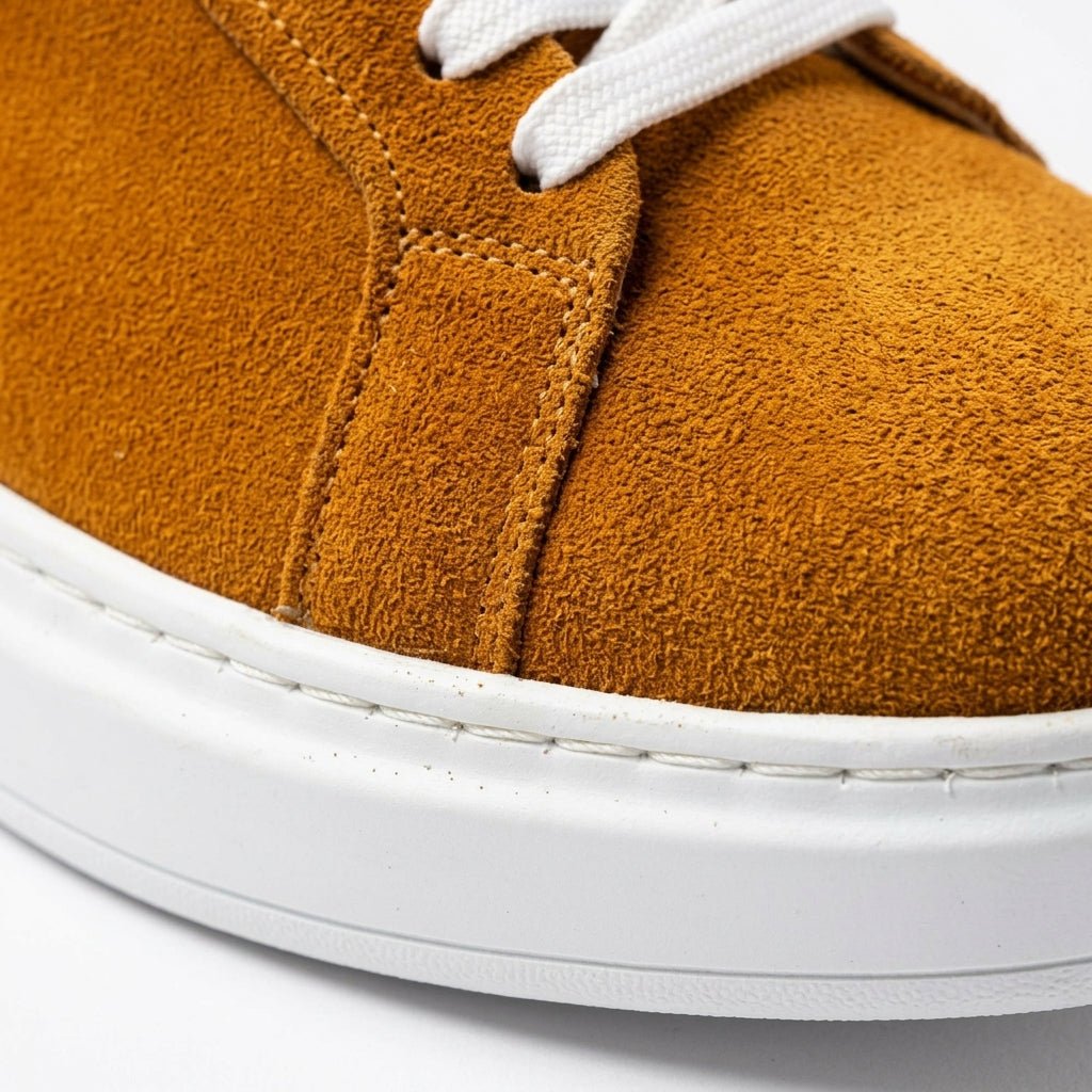 Adidasi barbati din piele naturală, M-112, mustar-caramelizat Tp.Max - Paul Style