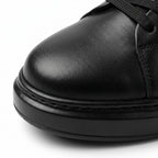Adidasi barbati din piele naturală, M - 112, negru - Paul Style
